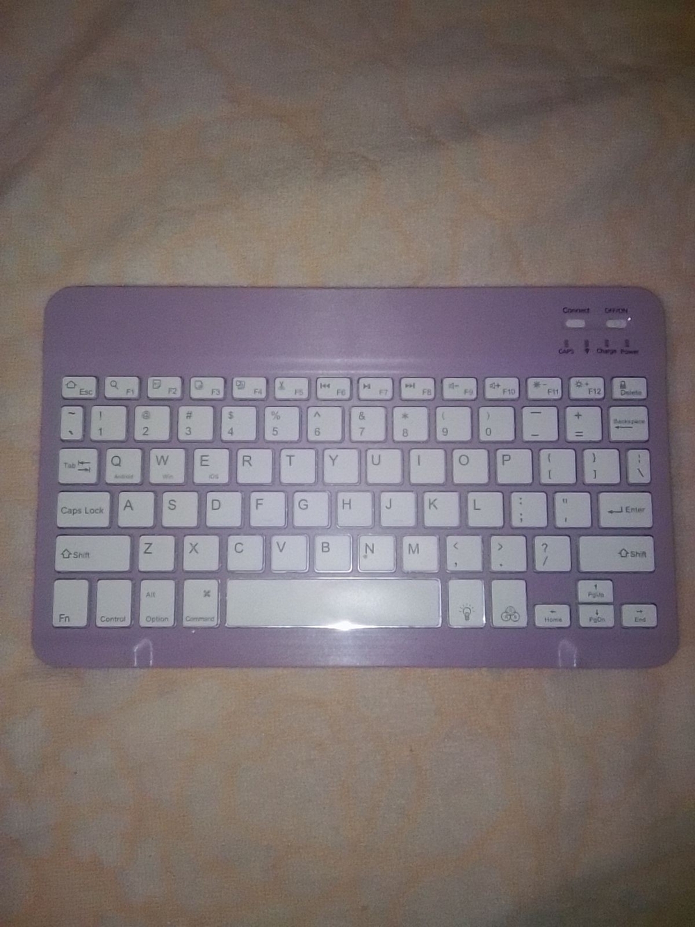 Amazon Purple Bluetooth Tablet Keyboard Slim Chiclet Design